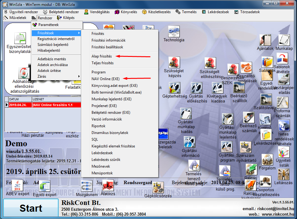 NAV Online 1.1 frissítés